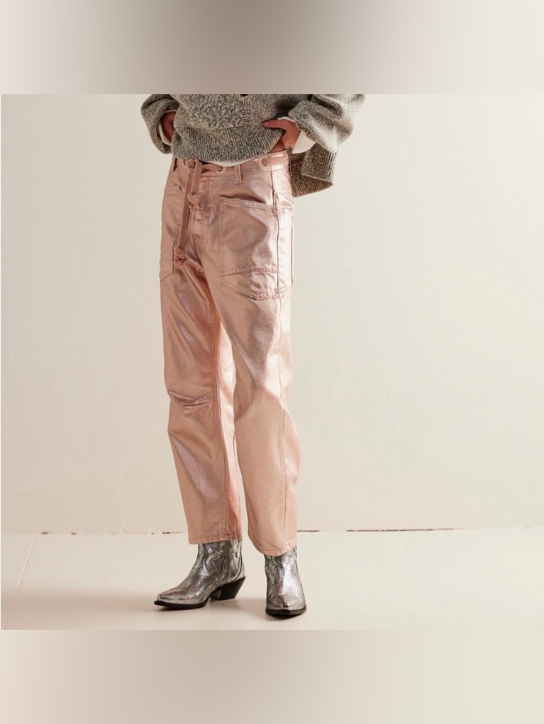 Nwt Free People Metallic Pink Barrel Moxies